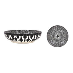 Pasta Bowl Fine China Black Tie-Dye Decorative Bowl 22Cm Deep Plate Dinnerware - thumbnail 3