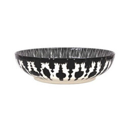 Pasta Bowl Fine China Black Tie-Dye Decorative Bowl 22Cm Deep Plate Dinnerware - thumbnail 1