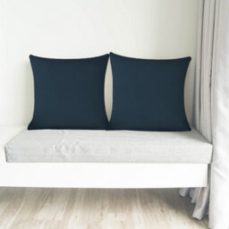 Neel Blue 45 X 45Cm Square Cushion, Set Of 2 Pillow Cover Polyester Linen Cover - Navy Blue