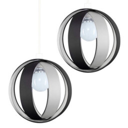 Valuelights J90 Black Ceiling Shade And Bulb (D)29Cm