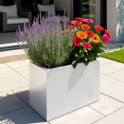 Idealist™ 50Cm Planter, White Reinforced Stone Narrow Garden Trough, Rectangular Outdoor Plant Pot H40 L50 W20 Cm, 40L - thumbnail 8
