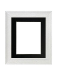Frames By Post Scandi Limed White Frame With Black Mount For Image Size 5 X 3.5 Inch