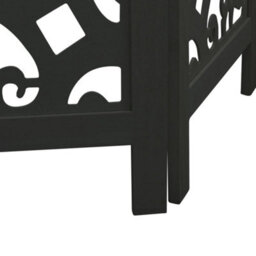 Vidaxl Room Divider 4 Panels Black Solid Wood Paulownia - thumbnail 7