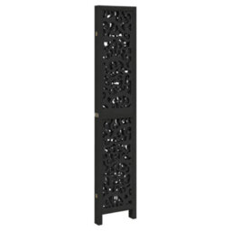 Vidaxl Room Divider 4 Panels Black Solid Wood Paulownia - thumbnail 5