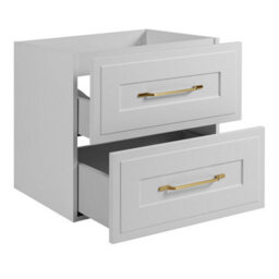 Heze Furniture Classic Bathroom 2 Drawer Wall Cabinet Vanity Unit 60Cm With Worktop - White - thumbnail 3