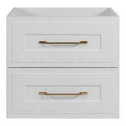 Heze Furniture Classic Bathroom 2 Drawer Wall Cabinet Vanity Unit 60Cm With Worktop - White - thumbnail 4