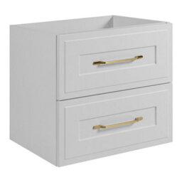 Heze Furniture Classic Bathroom 2 Drawer Wall Cabinet Vanity Unit 60Cm With Worktop - White - thumbnail 2