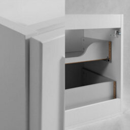 Heze Furniture Classic Bathroom 2 Drawer Wall Cabinet Vanity Unit 60Cm With Worktop - White - thumbnail 6