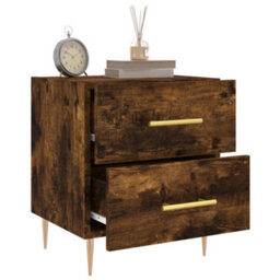 Berkfield Bedside Cabinet Smoked Oak 40X35X47.5 Cm Engineered Wood - thumbnail 4