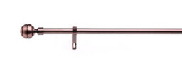 Lister Cartwright 19 mm Extendable Metal Curtain Poles, Antique Copper (Ribbed Ball Finials, 120 - 210 Cm) - thumbnail 3