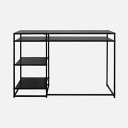 Sweeek - 2-Shelf Desk In Black Metal Industrielle Black 120X50X75 Cm - thumbnail 8