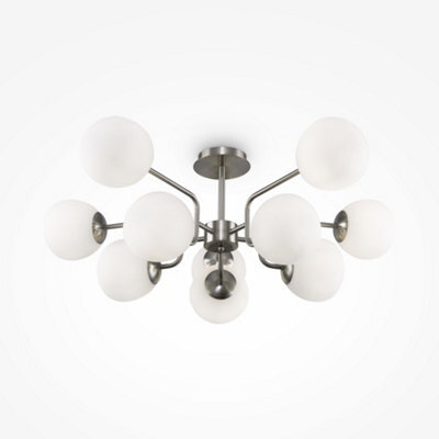 Luminosa Lighting Luminosa Maytoni Erich Modern 10 Light Globe Ceiling Light Nickel E14 - image 1