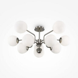 Luminosa Lighting Luminosa Maytoni Erich Modern 10 Light Globe Ceiling Light Nickel E14 - thumbnail 1