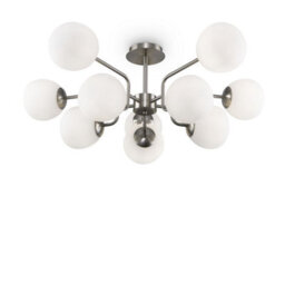 Luminosa Lighting Luminosa Maytoni Erich Modern 10 Light Globe Ceiling Light Nickel E14 - thumbnail 2
