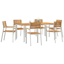 Berkfield Garden Dining Set 7 Pcs Solid Acacia Wood & Stainless Steel - thumbnail 3