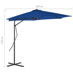 Berkfield Outdoor Parasol With Steel Pole Blue 300X230 Cm - thumbnail 7