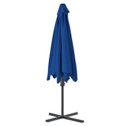 Berkfield Outdoor Parasol With Steel Pole Blue 300X230 Cm - thumbnail 4