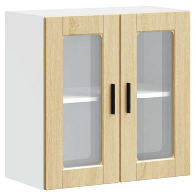 Berkfield Durable Kitchen Wall Cabinet With Glass Door Porto Sonoma Oak - image 1