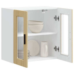 Berkfield Durable Kitchen Wall Cabinet With Glass Door Porto Sonoma Oak - thumbnail 6