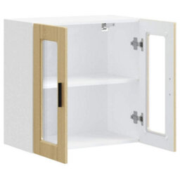 Berkfield Durable Kitchen Wall Cabinet With Glass Door Porto Sonoma Oak - thumbnail 5