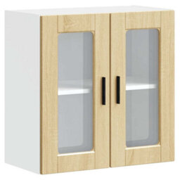 Berkfield Durable Kitchen Wall Cabinet With Glass Door Porto Sonoma Oak - thumbnail 1