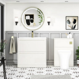 Royal Bathrooms Elmore 800mm Traditional Floor Standing 2 Drawer Bathroom Vanity Unit With Ceramic Basin Sink - Classic White - thumbnail 4