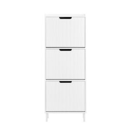 Sobuy Fsr177-H-W,shoe Cabinet Organizer Flip Drawers Storage Cupboard,white,w50.5Xd19Xh129.5 - thumbnail 1