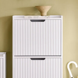 Sobuy Fsr177-H-W,shoe Cabinet Organizer Flip Drawers Storage Cupboard,white,w50.5Xd19Xh129.5 - thumbnail 4