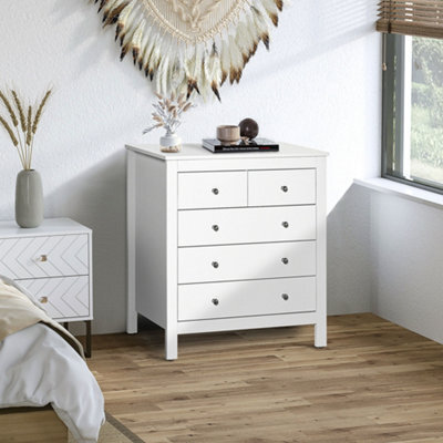 Homcom Modern Chest Of Drawers, 5 Drawer Unit Storage Chest For Bedroom - image 1