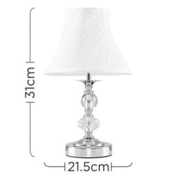 Valuelights Jaigier Pair Of Chrome And Glass Touch Table Lamps With Pleated White Shades And Led Candle Bulbs In Warm White - thumbnail 9