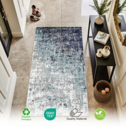 Homeart Eton Abstract Area Rug Super Soft & Durable Woven Carpet With Modern Artistic Design Blue 60X110 - thumbnail 2