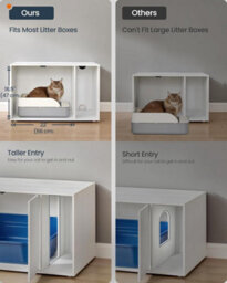 Songmics Home Superfast Toolless Assembly, Cat Litter Box Enclosure, Hidden Litter Box Furniture, Cat House - thumbnail 4