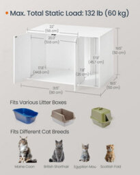 Songmics Home Superfast Toolless Assembly, Cat Litter Box Enclosure, Hidden Litter Box Furniture, Cat House - thumbnail 3
