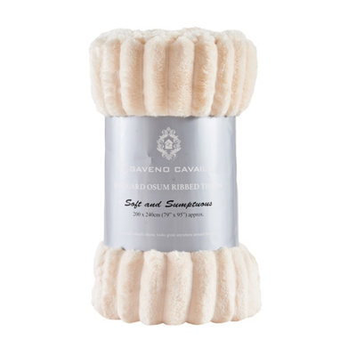 Gc Gaveno Cavailia Ribbed Throw Blankets Large - Warm Cosy Blanket Throws For Sofas, Bed, Chair, Couch, Sette 200X240Cm Cream