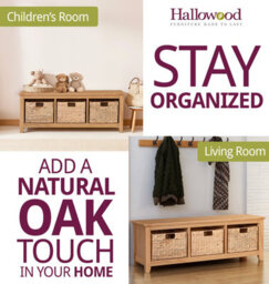 Hallowood Furniture Hereford Storage Bench With 3 Basket - thumbnail 6