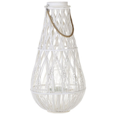 Beliani Lantern Tonga Bamboo 77 Cm White - image 1