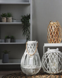 Beliani Lantern Tonga Bamboo 77 Cm White - thumbnail 2