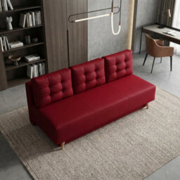 Bella Sofa Bed For Living Room With Polyurethane Foam Bonell Springs Wooden Frame Storage And Cushions Red - thumbnail 3