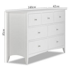 Statement Furniture Edward Hopper White 3 Over 4 Chest Of Drawers - thumbnail 2