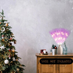 Shatchi 45Cm Prelit Purple Pampas Grass Warm White Leds Battery-Operated Christmas Artificial Flowers For Room Decorations - thumbnail 5