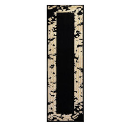 RugsX Carpet, Runner Allure 1965 Frame - Structural, Stylish, Glamour Black Gold 60X300 Cm - thumbnail 2