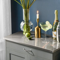 Sobuy Fkw45-Hg, Kitchen Trolley Carts With Metal Worktop Rolling Kitchen Storage Cabinet With Wine Rack, Grey - thumbnail 8