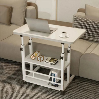 White Adjustable Home Study Table Notebook Computer Folding Laptop Pc Trolley Desk - image 1