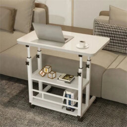 White Adjustable Home Study Table Notebook Computer Folding Laptop Pc Trolley Desk - thumbnail 1