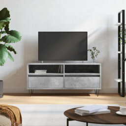 Berkfield Sturdy Tv Cabinet Concrete Grey 100X34.5X44.5 Cm Engineered Wood - thumbnail 2