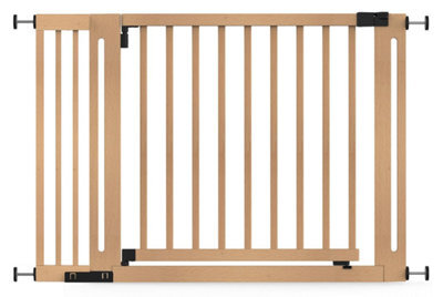 Safetots Wooden Elegance Gate, Natural, 115Cm - 123Cm, Pressure Fit Safety Gate, 73Cm Extra Wide Doorway, Easy Installation - image 1