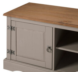 Mercers Furniture Corona Grey Wax 1 Door Media Unit 1 Shelf Tv Cabinet Television Stand Solid Wood Pine Wooden Mexican Styling - thumbnail 4