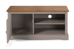 Mercers Furniture Corona Grey Wax 1 Door Media Unit 1 Shelf Tv Cabinet Television Stand Solid Wood Pine Wooden Mexican Styling - thumbnail 3