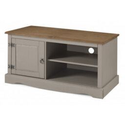 Mercers Furniture Corona Grey Wax 1 Door Media Unit 1 Shelf Tv Cabinet Television Stand Solid Wood Pine Wooden Mexican Styling