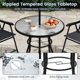 Costway 6 Pieces Patio Dining Set With Umbrella Outdoor Table And Chairs Set - thumbnail 8